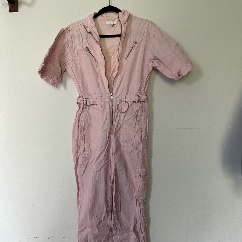 Pink boiler suit jumpsuit top shop
